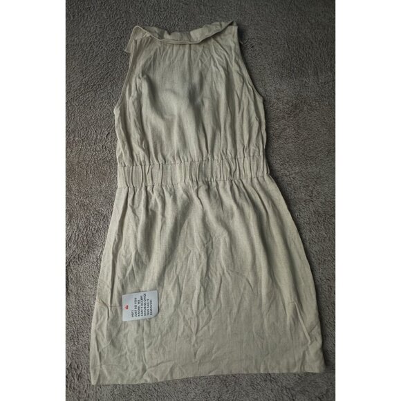 ASOS DESIGN Women’s linen sleeveless knot front mini NATURAL Size 8 New - Picture 12 of 13